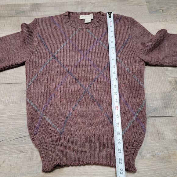 Tricots St Raphael Pure New Wool Argyle Sweater Mens Size Small Preppy Classic - Picture 5 of 9
